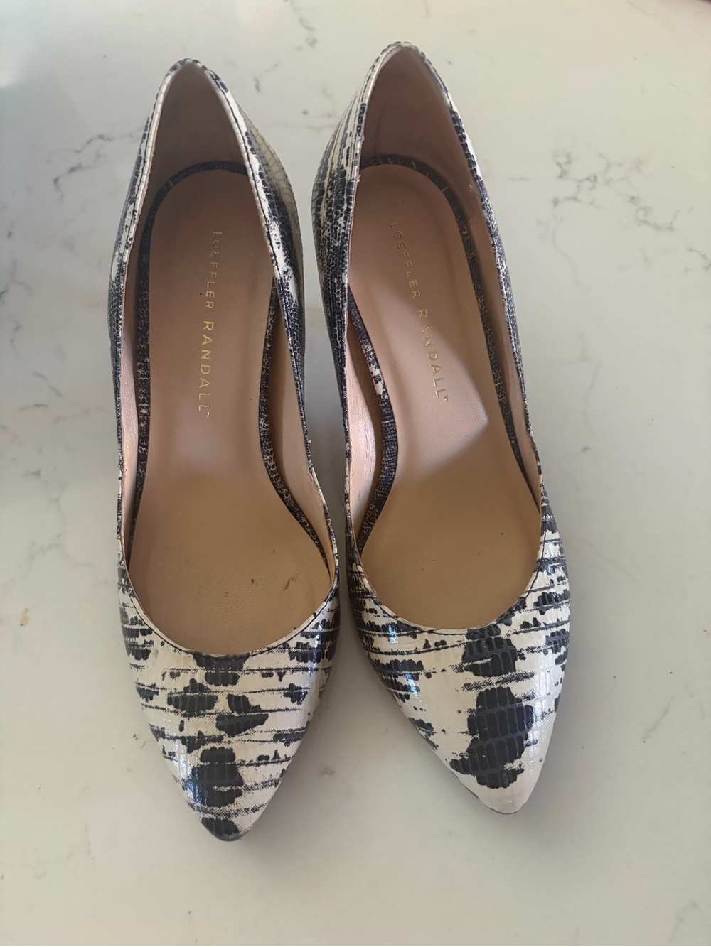 Loeffler Randall Lizard Print Leather Animal Print Pump Size 6